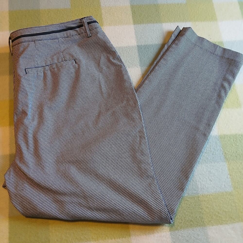CJ Banks Pants Womens 16W Average White Black Hounds Tooth Preppy Office